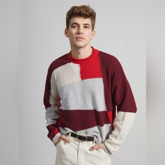 Paradis Purdue Joseph Color Block Intarsia Sweater - Picture 4 of 10